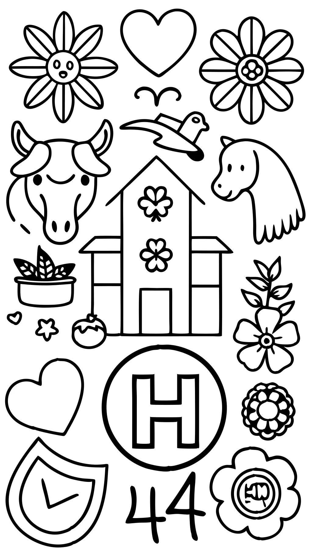 4 h coloring pages